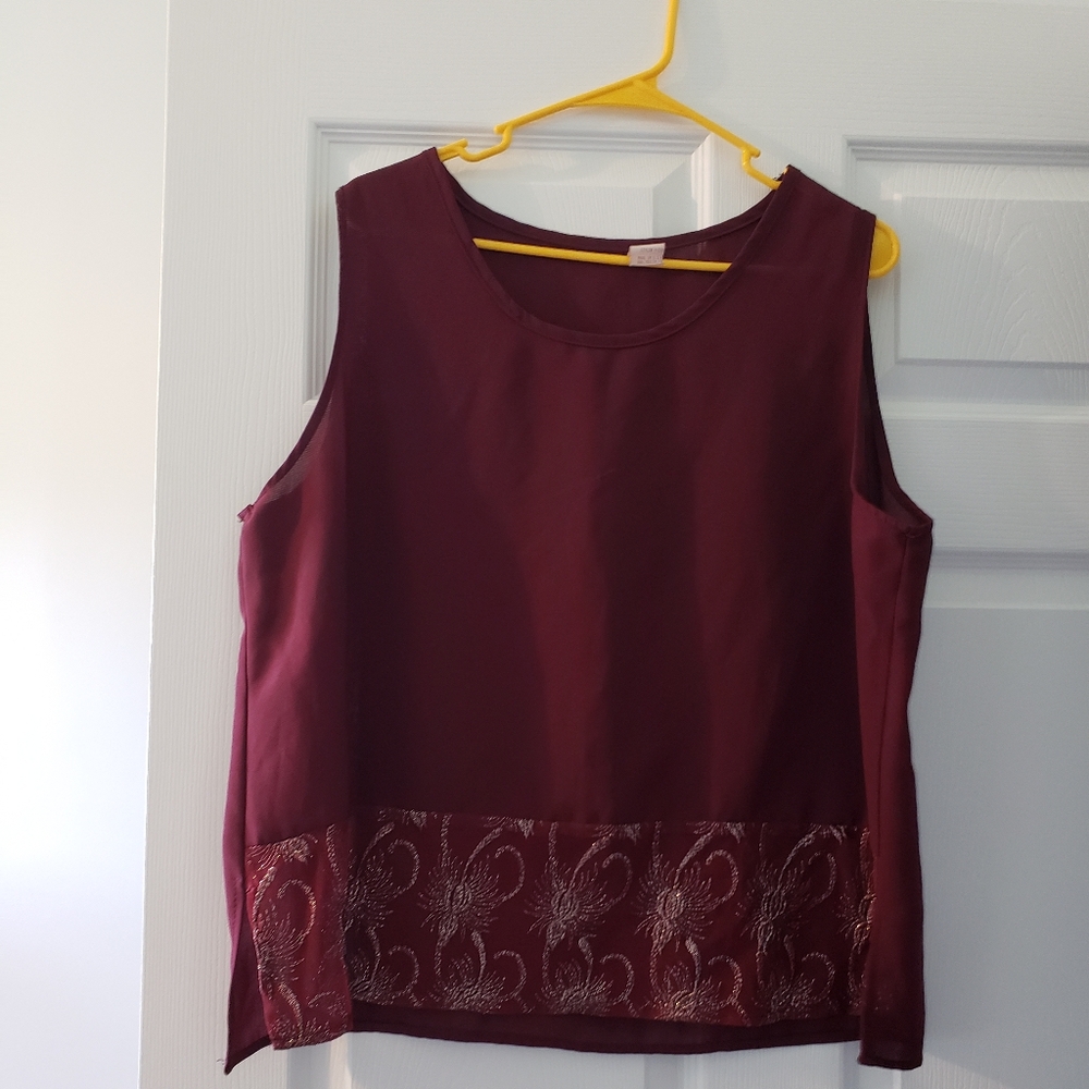 Women's Sleeveless Top - Burgundy